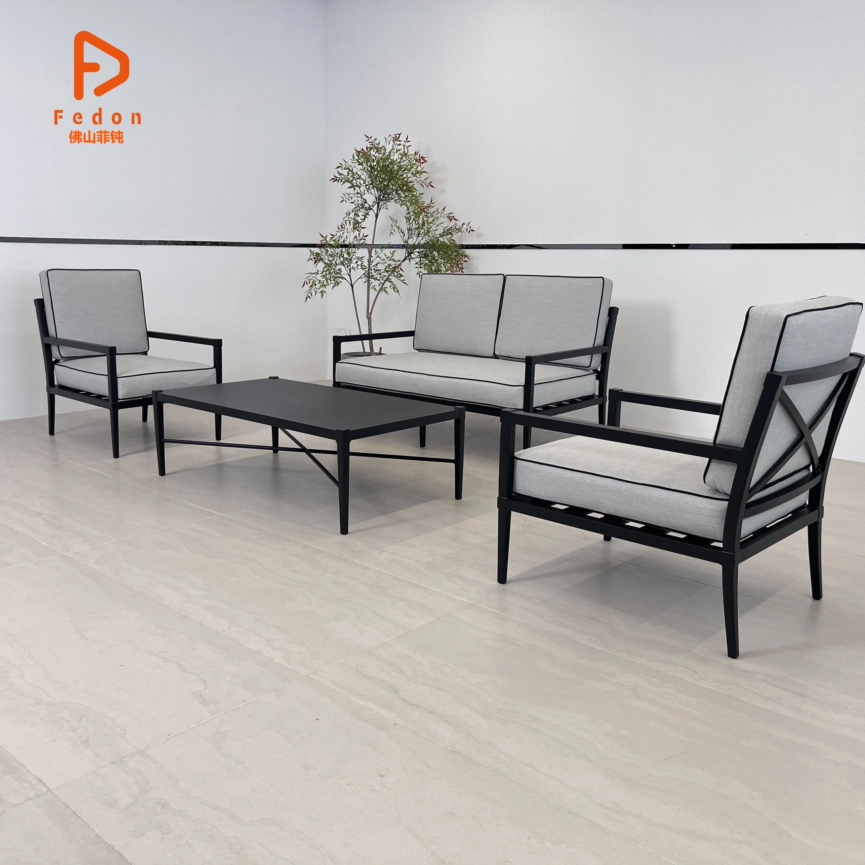 High-end Outdoor Furniture Modern Sofa Set Hotel Furniture Luxury Garden Sofa Set Furniture