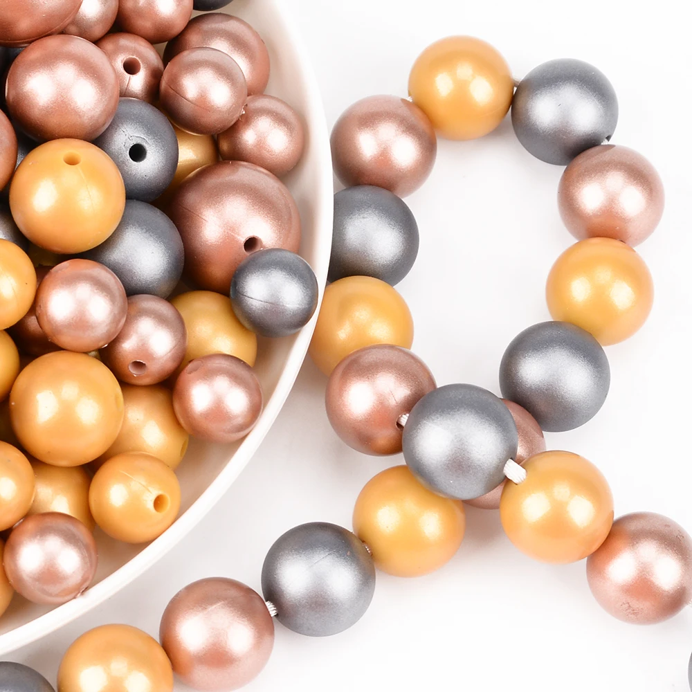 Mixed Food Grade Silicone Bead For Mom Nursing Necklace Jewelry Making Wholesale Chew Baby Teething Beads