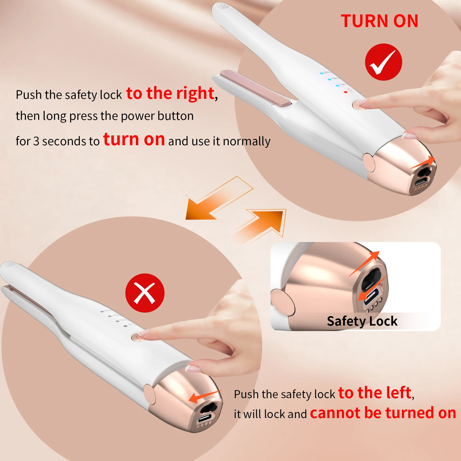 Lightweight Wireless Rechargeable Mini Hair Straightener Portable Hair Iron Antiscald Hair Straightener With Charging Base