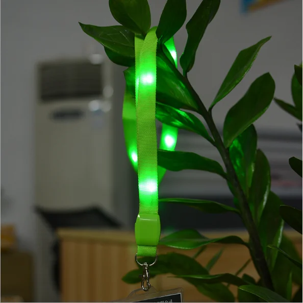 
(Hot Sale) Premium Custom Colorful LED Lights ID Card Neck Strap Keychain Glow Necklace Party Flashing Led Lanyard 