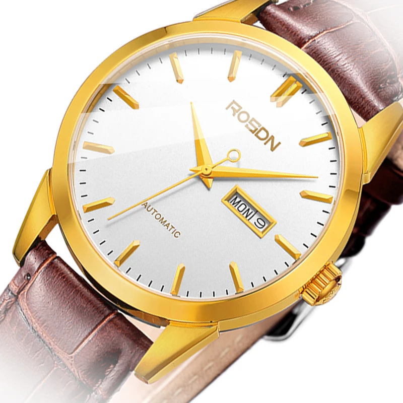 OEM Men Mechanical Watches 5 BAR Mechanical Automatic Watch Leather Strap Automatic Mechanical Watch