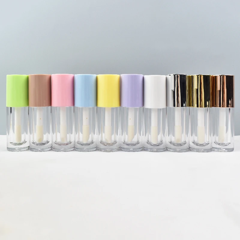 Wholesale Big Wand Applicator Round 6ML Lip Gaze Bottle Private Logo Cosmetic Big Brush Lip Gloss Tube Container