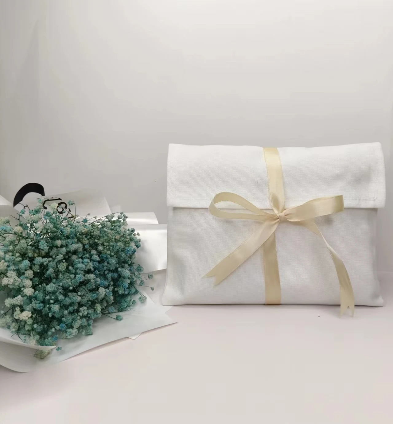 Luxury Reusable Custom Logo natural cotton Gift Packaging Pouch Organic Cotton Dust Cotton Envelope Bag