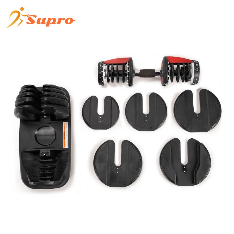 Supro Wholesale Custom Adjustable Weights Dumbbells Multi Functional 90LB 40KG Adjustable Dumbbell