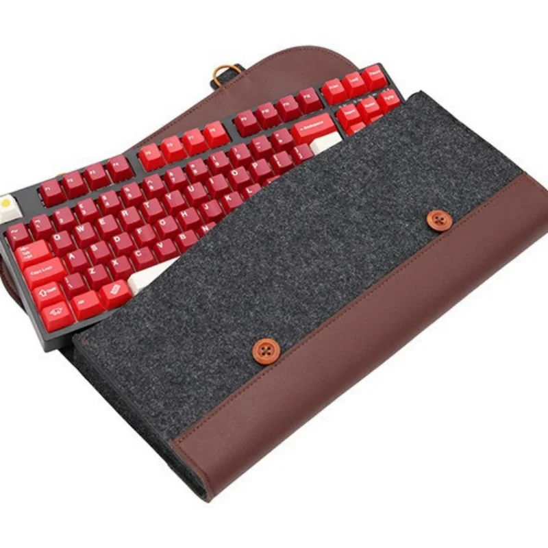 Wholesale Felt Keyboard Travel Case Simple Wireless Keyboard Bags Soft Scratch Proof Deep Gray Carrying Case