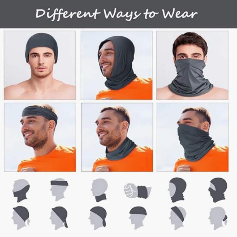 Milk silk fabric Sports UPF 50 Running Sun Mask Camo bandana Neck Gaiter neck tube custom Face Coverings for Men Women