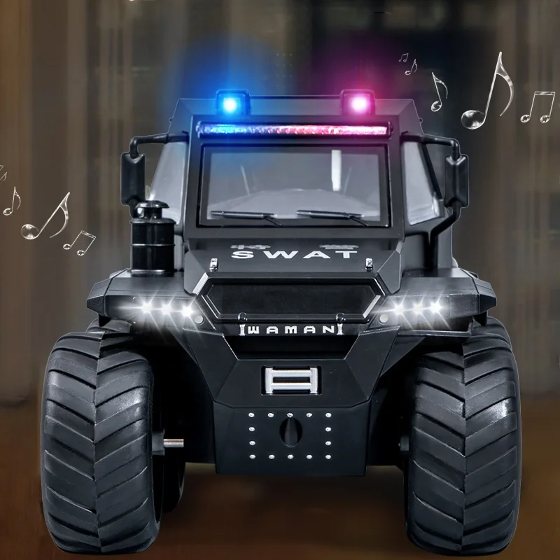 High quality Diecast model car Off-road Vehicle big size Alloy 8WD Off-road Model Car Toy With Light Sound police metal car toys