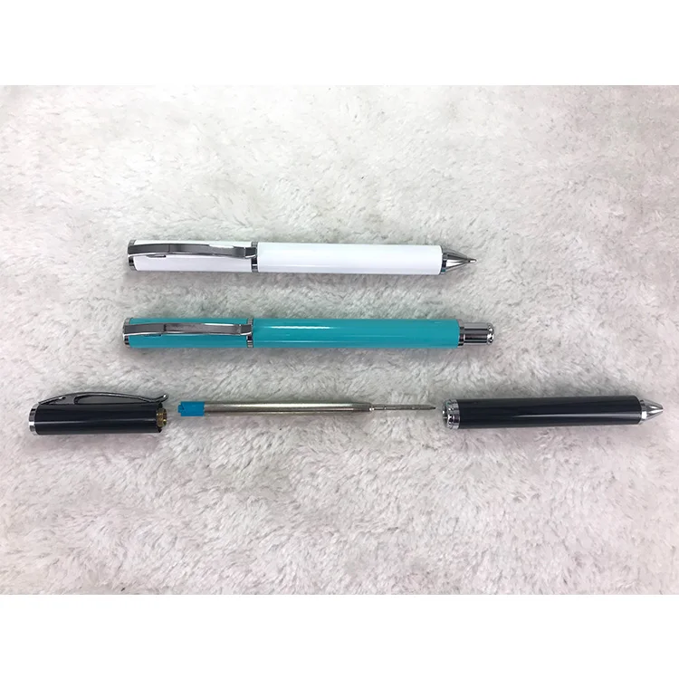 Best luxury metallic aluminum promotion  metal ballpoint pen with custom logo printed TWIST ACTION