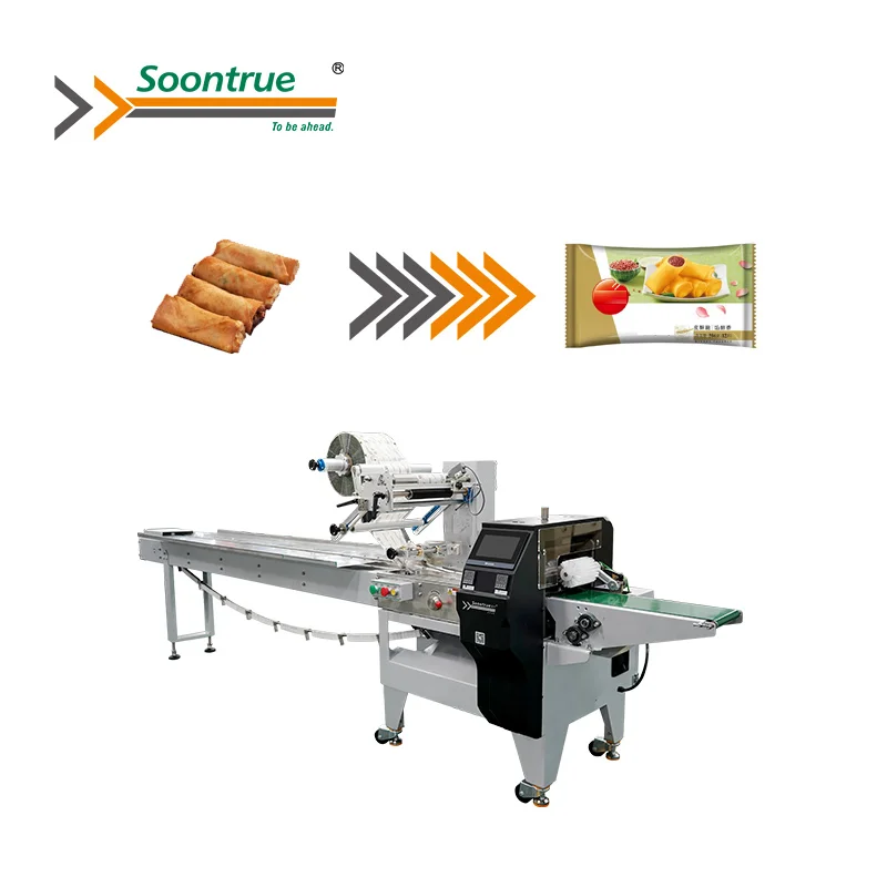 multi-function automatic high quality spring roll back sealing flow wrapper packing machine