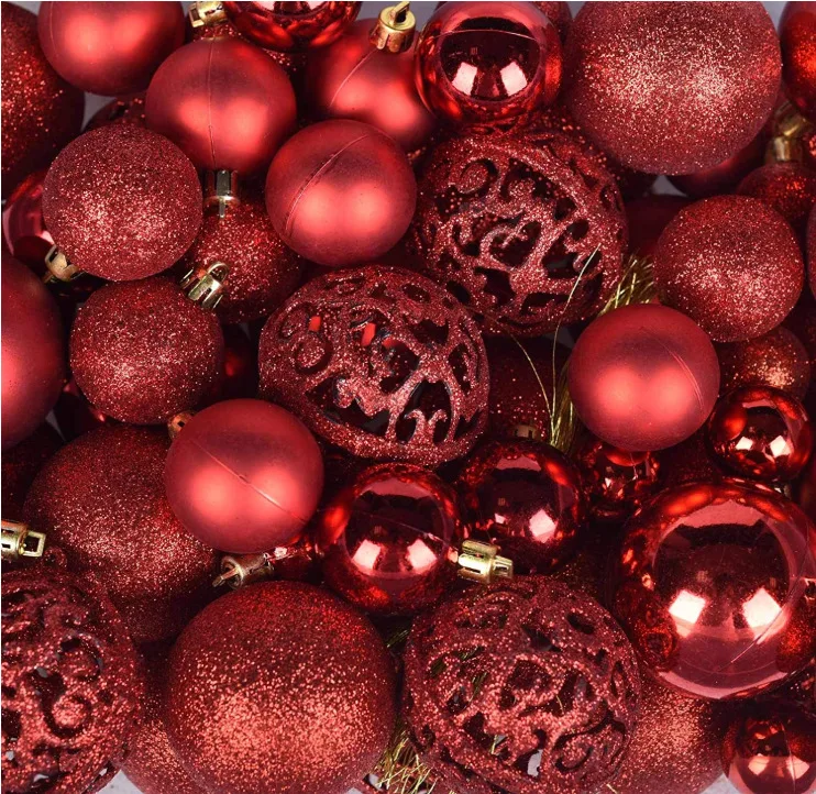 100pcs Christmas Decoration ball dropshipping three size different colors Christmas DIY Ornament source