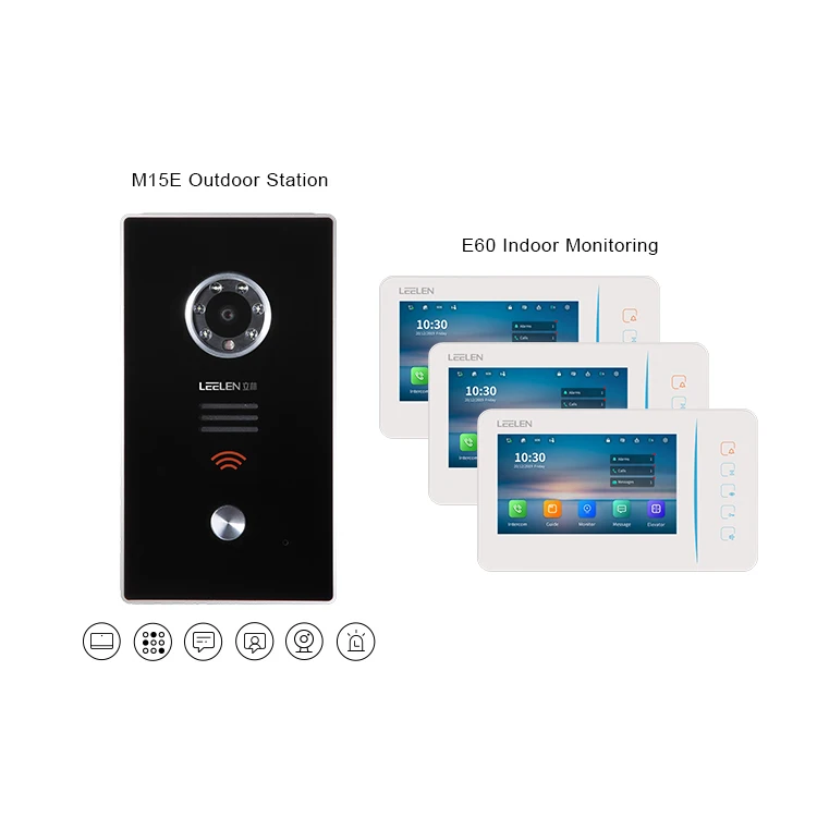LEELEN videoportero build-in ic card reader sip video intercom system Linux system password unlock RS485 villa door bell