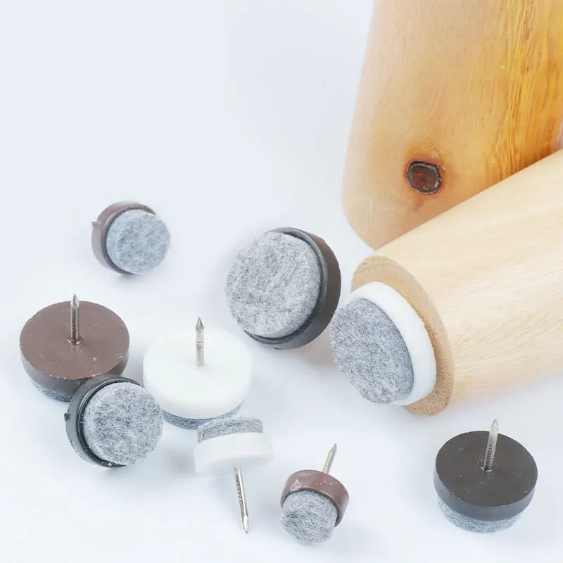 Furniture Accessories Anti Scratch Round Thickened Custom Non Slip Nail On Felt Glides For Glides Wooden Furniture Legs