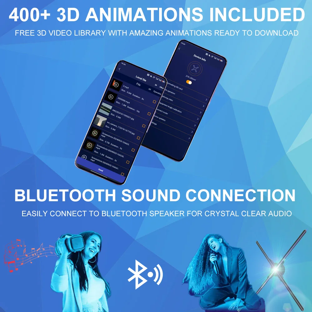 Remote Control Innovative APP WIFI Android 65cm 3D Fan Hologram Advertising Display Machine 3D Holographic Hologram Led Fan