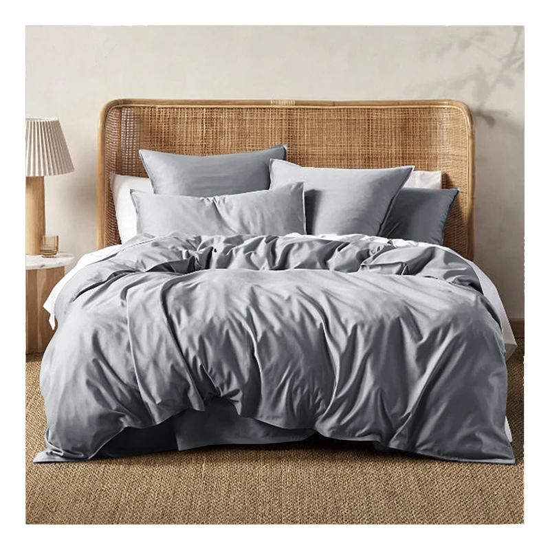 OEKO-Tex Factory High Quality Full Queen King Organic Pillowcases Sheet Duvet Cover Bedding Set 100% Bamboo Satin Bed Sets