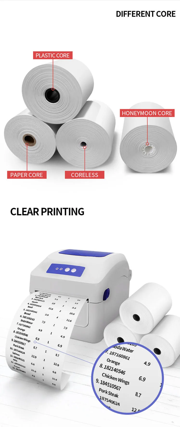 Likexin Direct Wholesale Cash Register printer 79mmx80mm White thermal paper Jumbo roll sticker