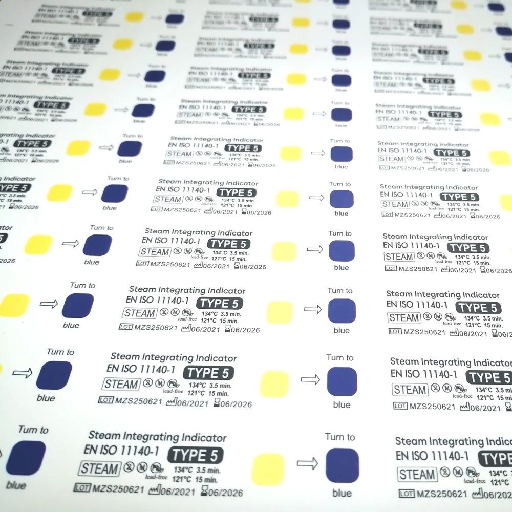 Medical Packaging Steam Indicator Label/Double Layer Label With Sterilization Tape