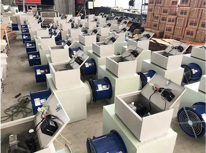 Electric air heater for industrial greenhouse and poultry warehouse