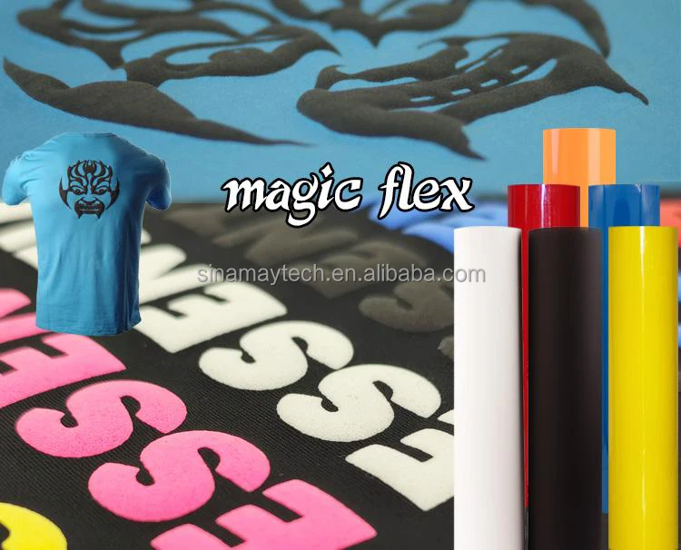 Shunaimei High quality pu transfer film textiles htv 3D puff heat press transfer vinyl for clothing