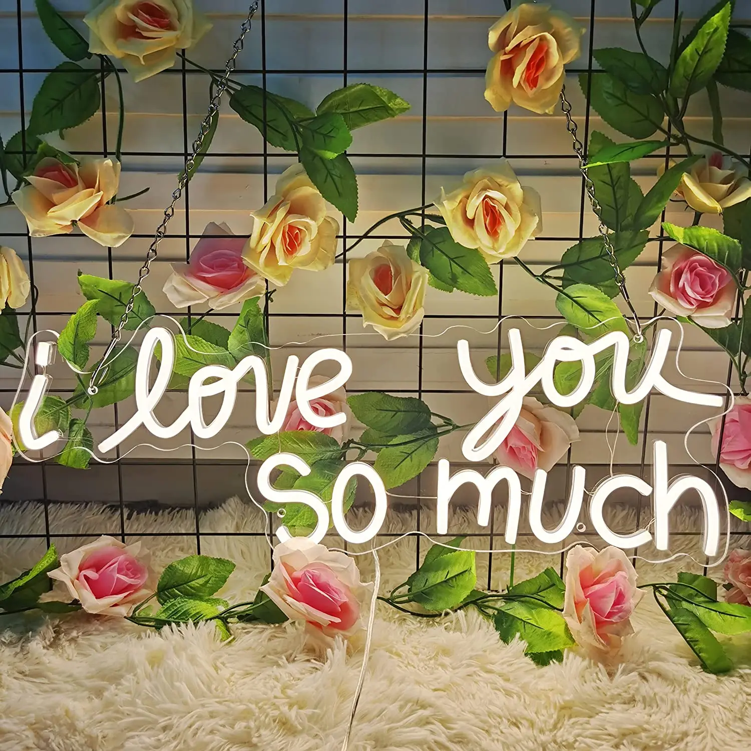 High Quality Material I Love You so Much Neon Signs LED Light Sign for Wedding Bedroom Decor Home