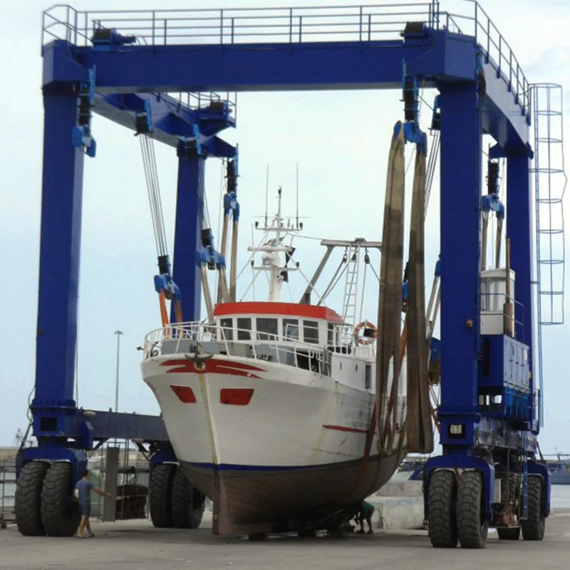 500t mobile boat hoist gantry lift yacht handling machine