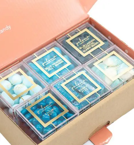 Hot sale square acrylic clear candy gift packaging boxes with book shaped gift boxes custom candy box