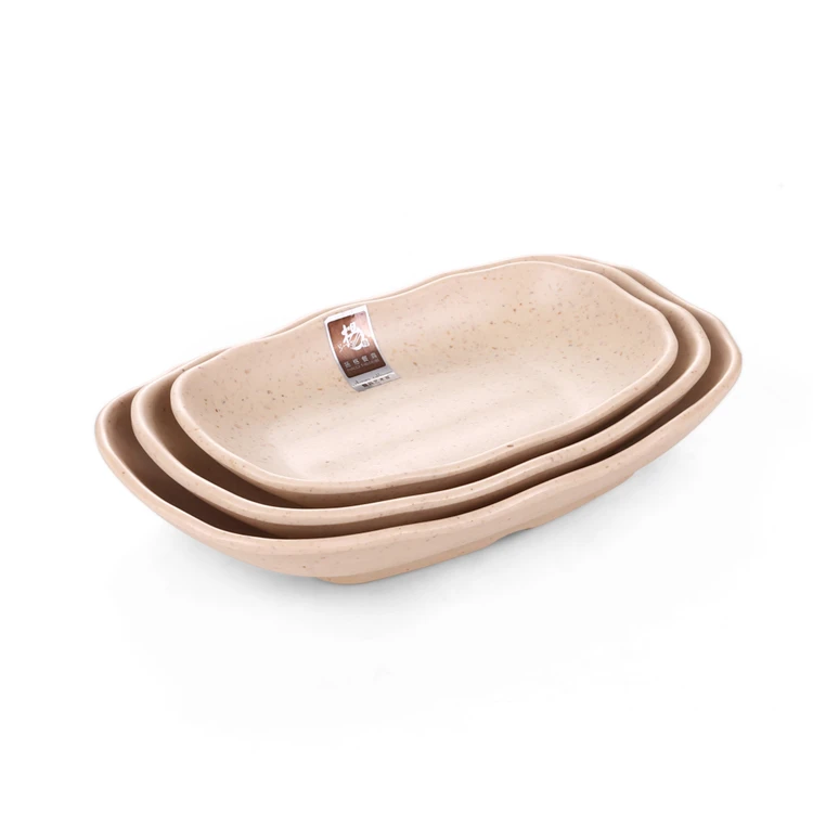 Rectangle plain white 100% melamine plate ,thai restaurant curry plates