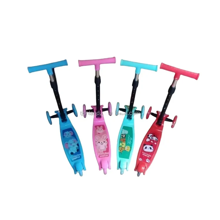 Chinese hot sale free shipping three wheel kids scooter with removable seat suitcase  with sparkle