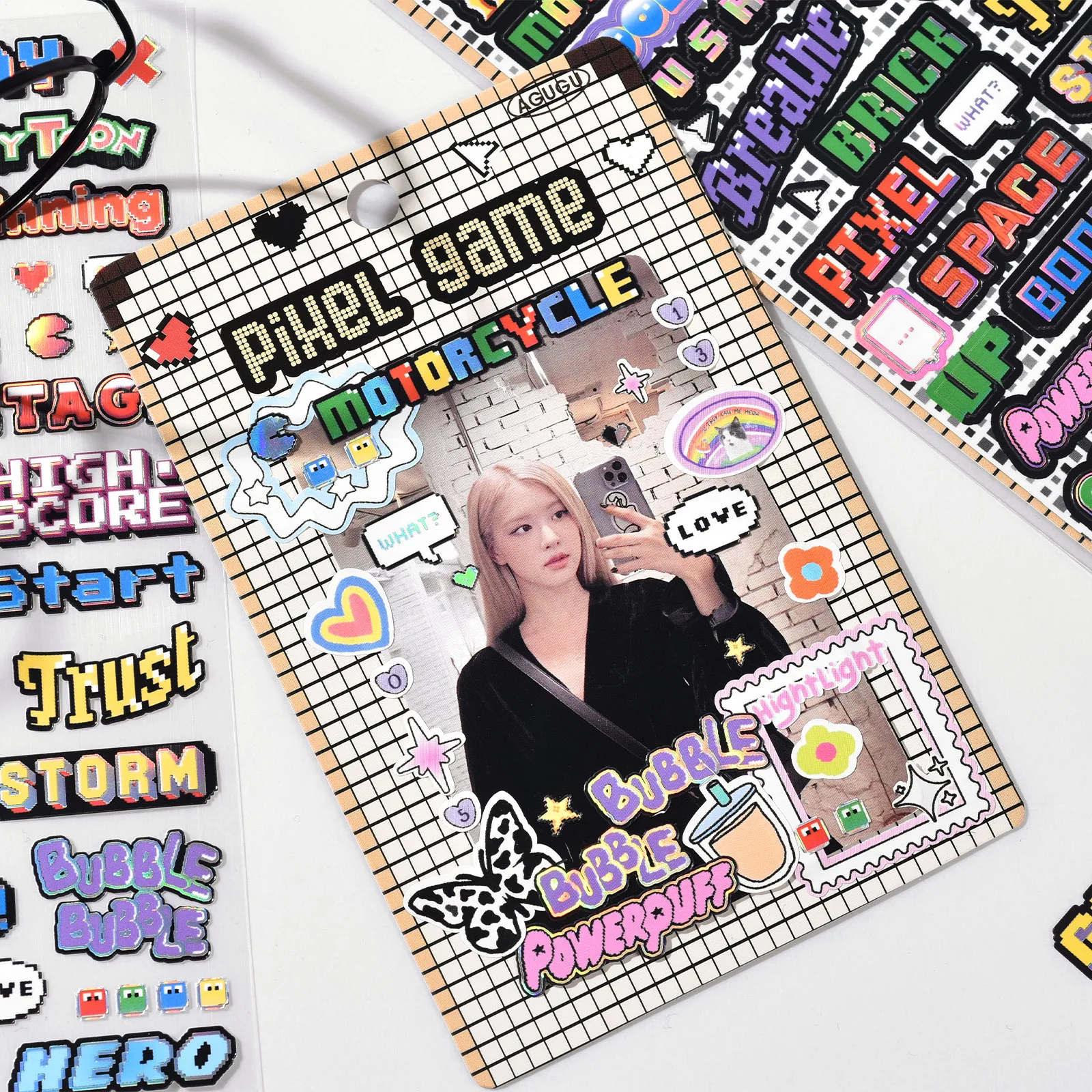 Korean Material Stickers Character Password Guka Sticker Korean Style English Letter Handbook DIY Decoration Material Sticker