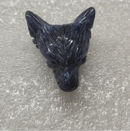 26/5000  Crystal gem skull brown statue skull hand carving Wolf head handicraft ornament stone agate carving