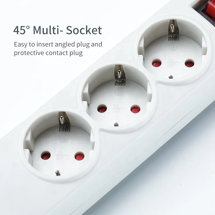 Germany 4 way universal schuko socket outlet with child protection