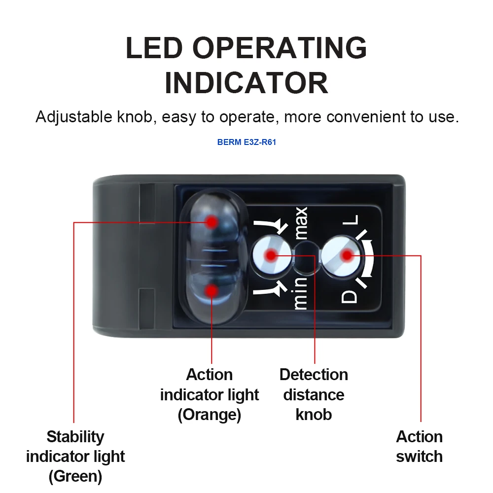 Specular reflector type photoelectric switch E3Z-R61 NPN 2.5m distance adjustable with reflector sensor