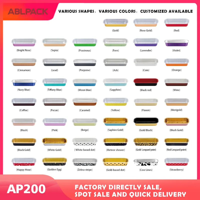 ABL PACK 200ML/6.7oz Oven Use Safe Disposable Aluminum Foil Coated Food Container Baking Tools microwave bread box