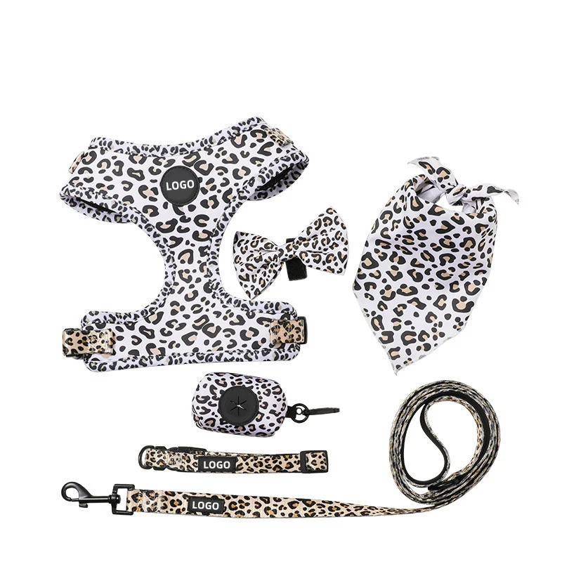 pets accessories dog collar leash harness set 7 pcs set custom pet dog harness