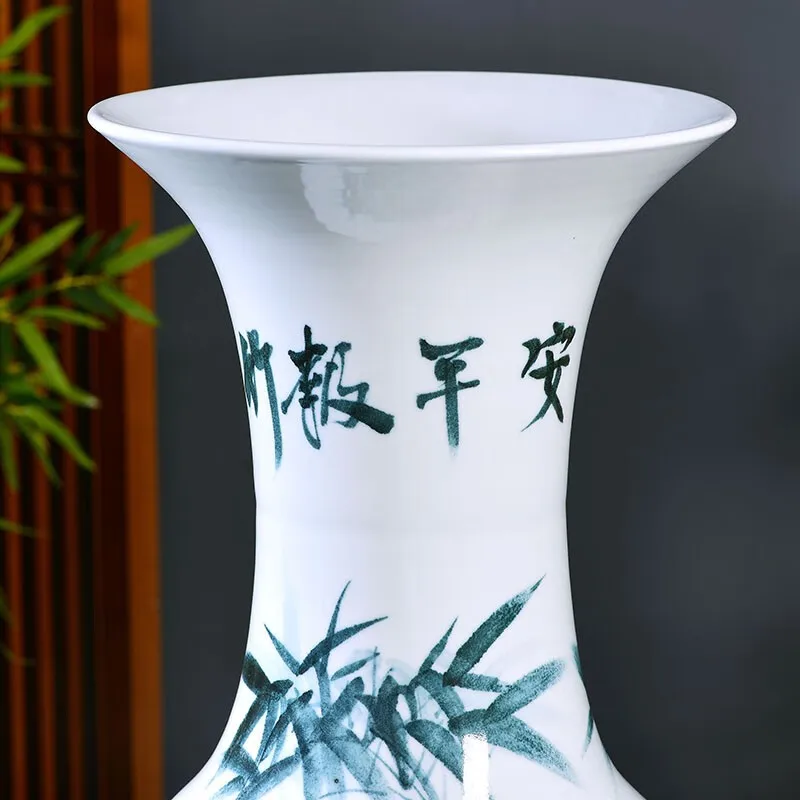 200cm Bamboo pattern Ceramic Blue and White Large Floor Vases for Home Decor Jingdezhen Ceramic Floor to Floor Vase