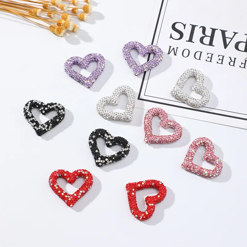 New Design heart diamond Luxury Metal Luxury BlingCharms  Designer Charms For phone case shoe  Sandals diy decoration Charms