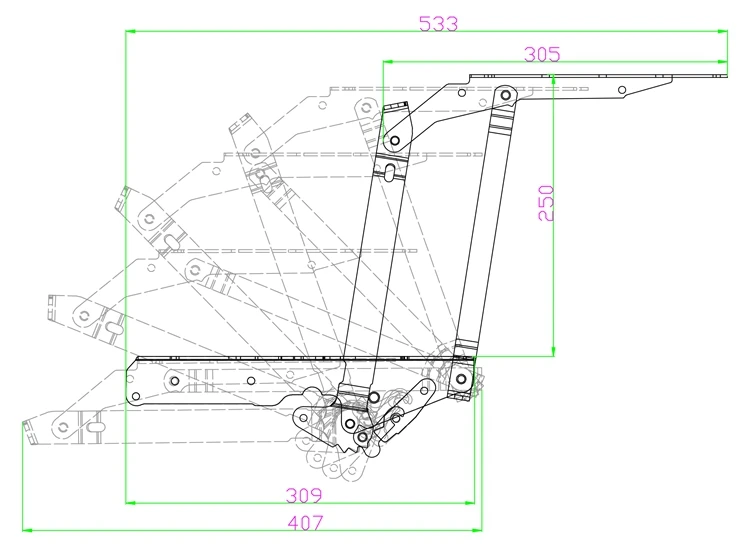 Фурнитура для мебели шарнир с регулировкой 3 шестерни складная подъемная рама многофункциональный механизм журнального столика железной пружиной