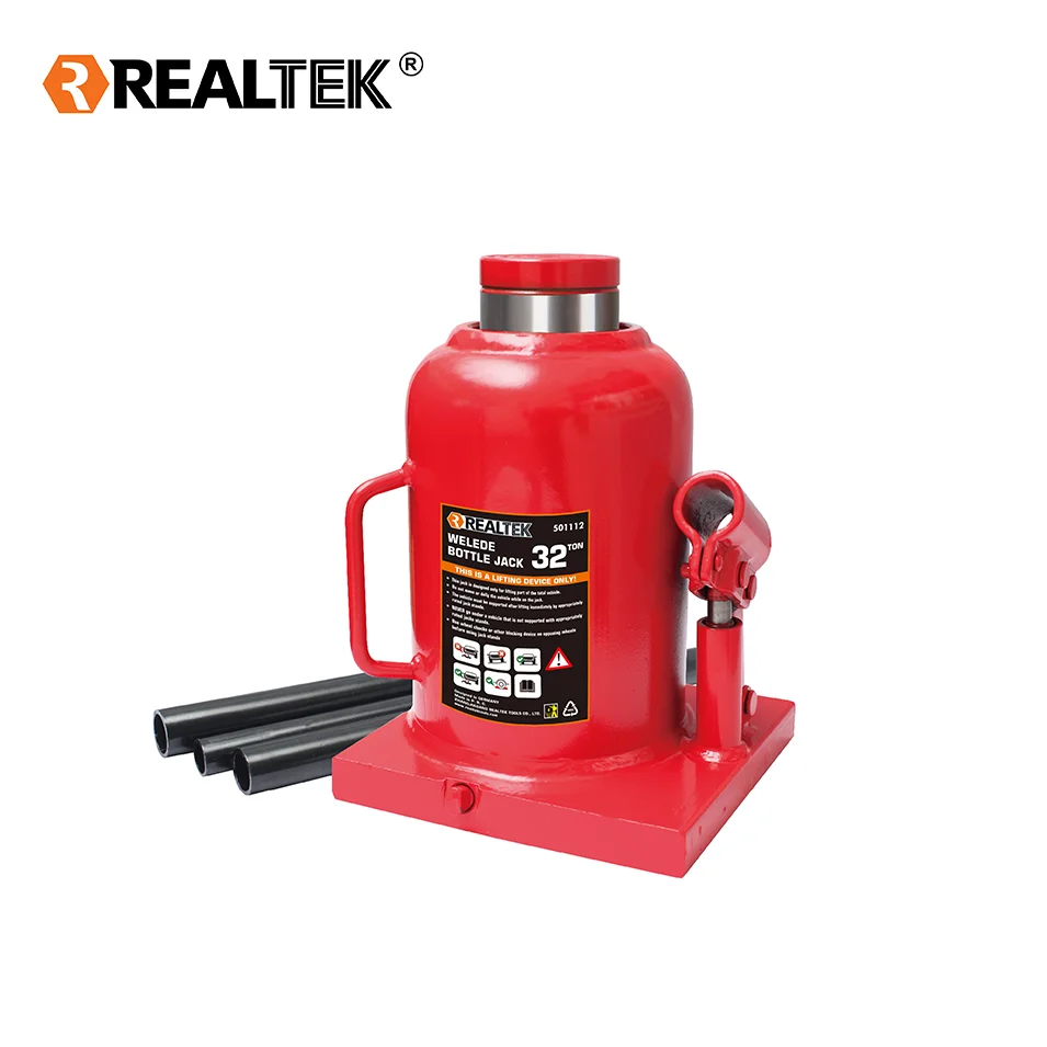 Realtek Durable Sturdy Widely Used 50 Ton Capacity car Hydraulic Welded Bottle Jacks For Various Vehicles