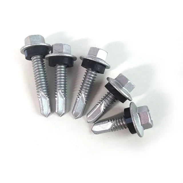 Hot sale  high strength  zinc flange hexagon Hex Washer Flange head self-drilling drilling screw