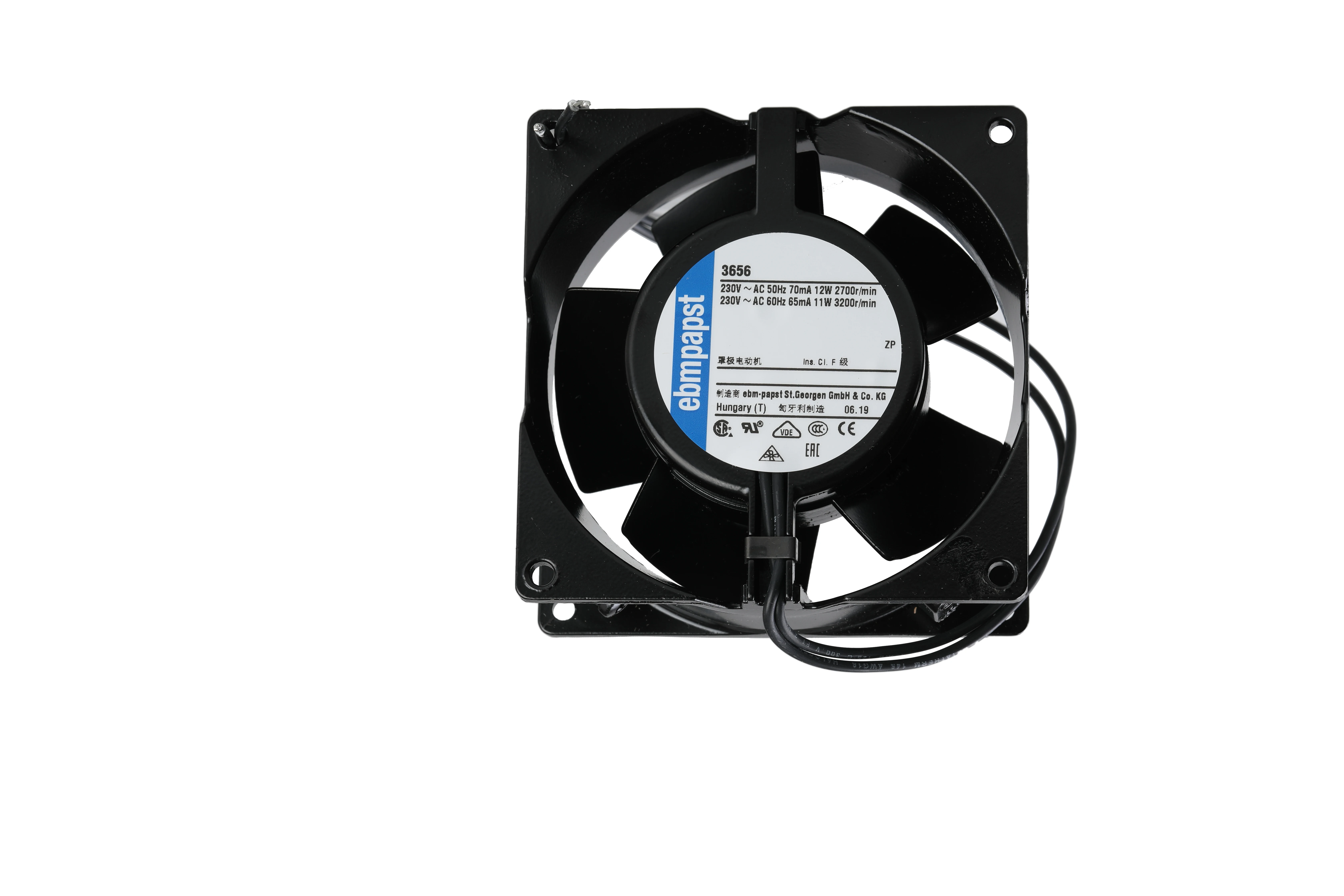 3656  ebmpapst Metal axial  fan  EBM-PAPST TYPE:3656  EBM FAN  230V  92 x 92 x 38 mm