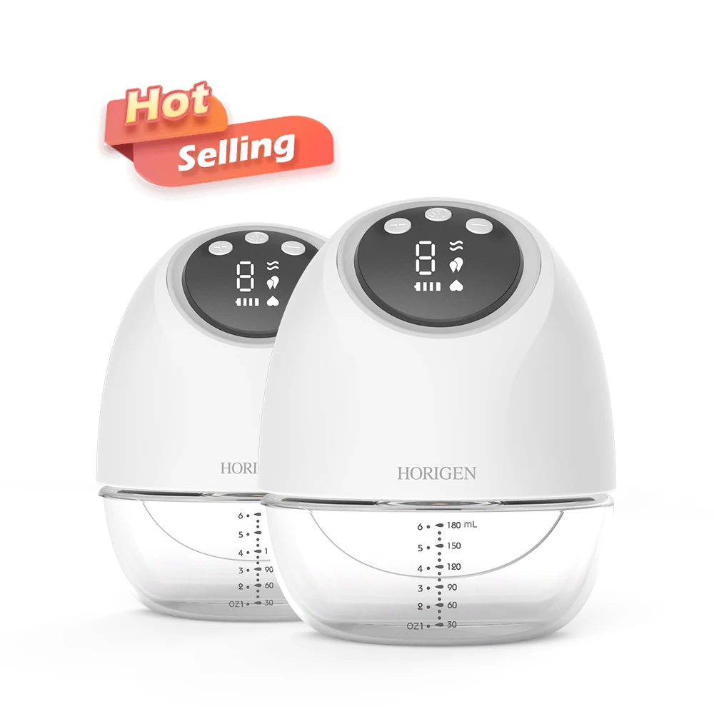factory wholesale Horigen 4 mode portable noiseless hands free electric 2 pieces wearable breast pump double