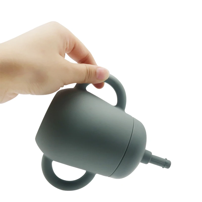 200mL Portable Unbreakable Kids Toddler Baby Training Soft Silicone Water Drinking Sippy Cup With Straw and Handle