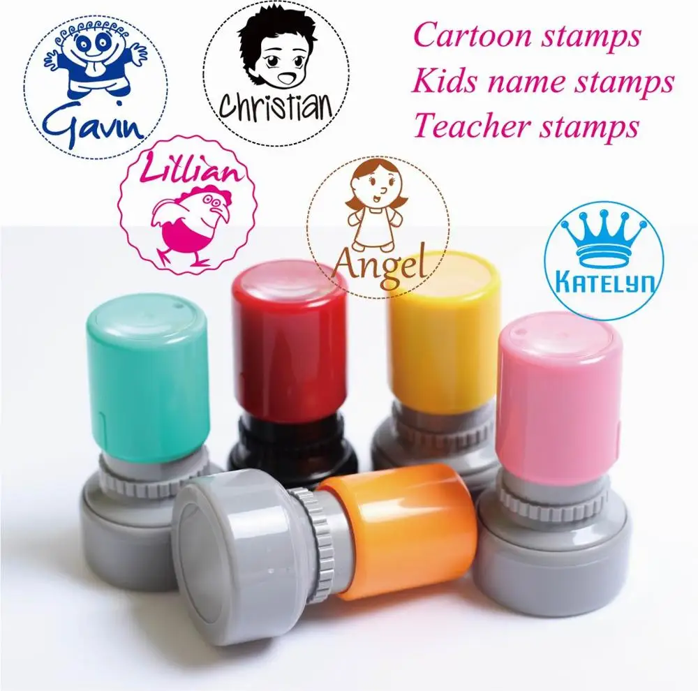 Customizable cartoon toy stamps for kids with many cute designs