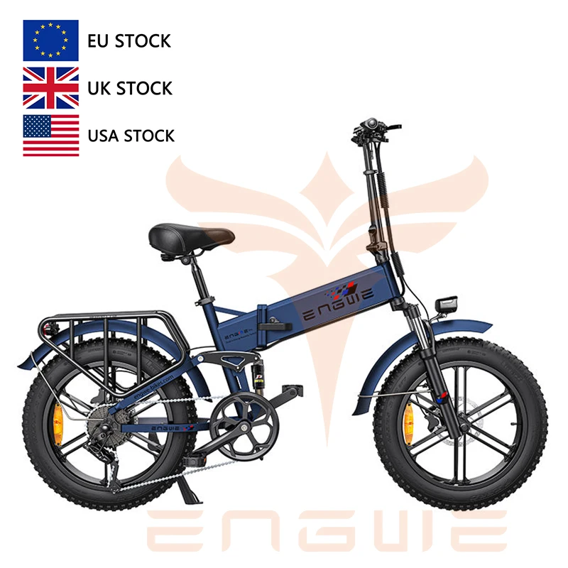 EU US Warehouse Engwe ENGINE Pro 48V16A 20*4.0 Fat Tire Bicycle 750W 45KM/H Powerful Mountain Fat Tire Folding Electric Bike