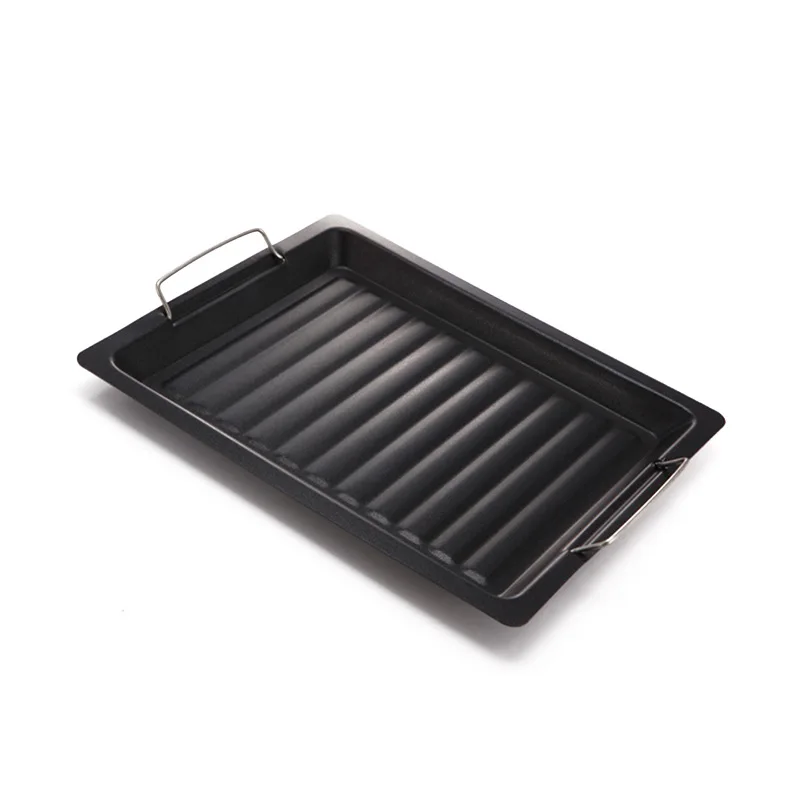 30X25CM BBQ Frying Grill Plate Korean BBQ Frying Pan Non-Stick Grill Plate Kitchen Cooking Easy To Clean Picnic Outdoor Barbecue