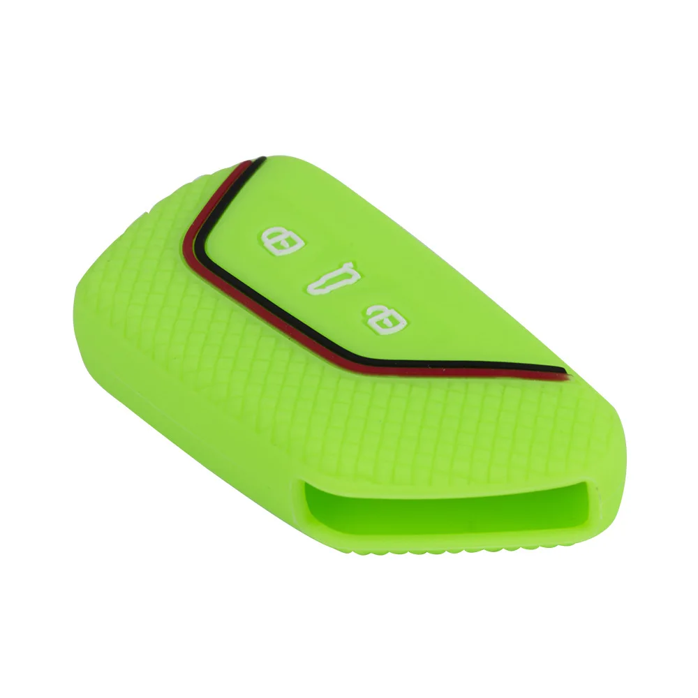 Hot embossed silicone rubber cover car key Case For VW Volkswagen Golf 8 Mk8 2020 Skoda 3 Buttons Smart Keyless Remote Cases