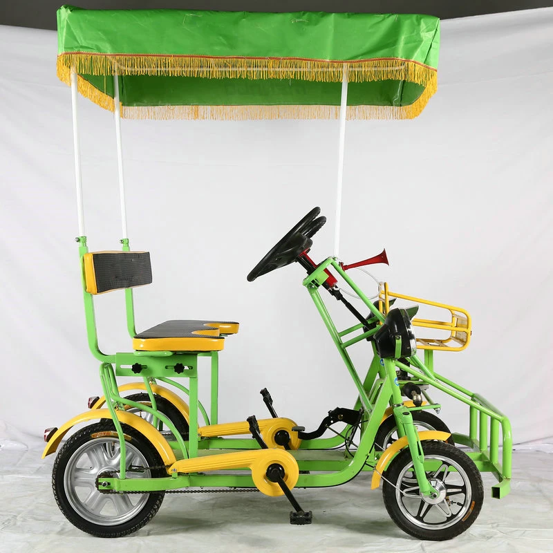 Entertainment Steel Frame sightseeing tandem bicycle tourist and recreational vehicles four wheel adult tandem bike