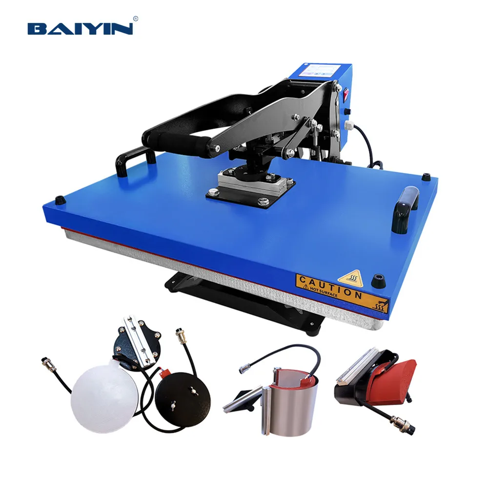 Baiyin 16*24inch Heat Press Machine Combo New Sublimation Machine T-shirts Printing 5 in 1 Heat Transfer Press Machine