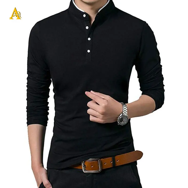 
Custom golf long sleeve polo t shirt man black t-shirt full sleeve polo shirt 