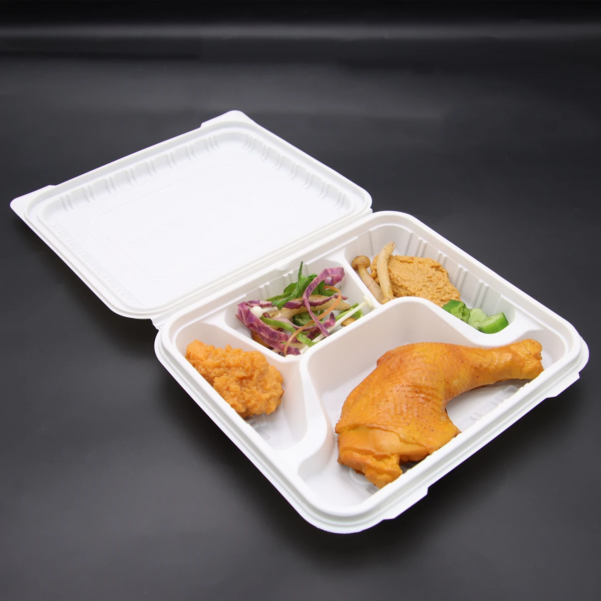 Wholesale Biodegradable corn starch takeaway food container disposable cornstarch food box