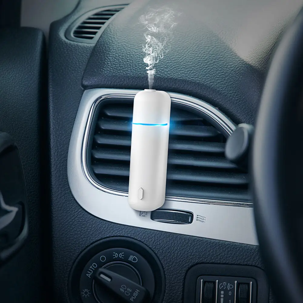 Custom Logo Mini Ultrasonic Perfume Diffuser Electric Portable USB Fragrance Oil Car Vent Air Freshener